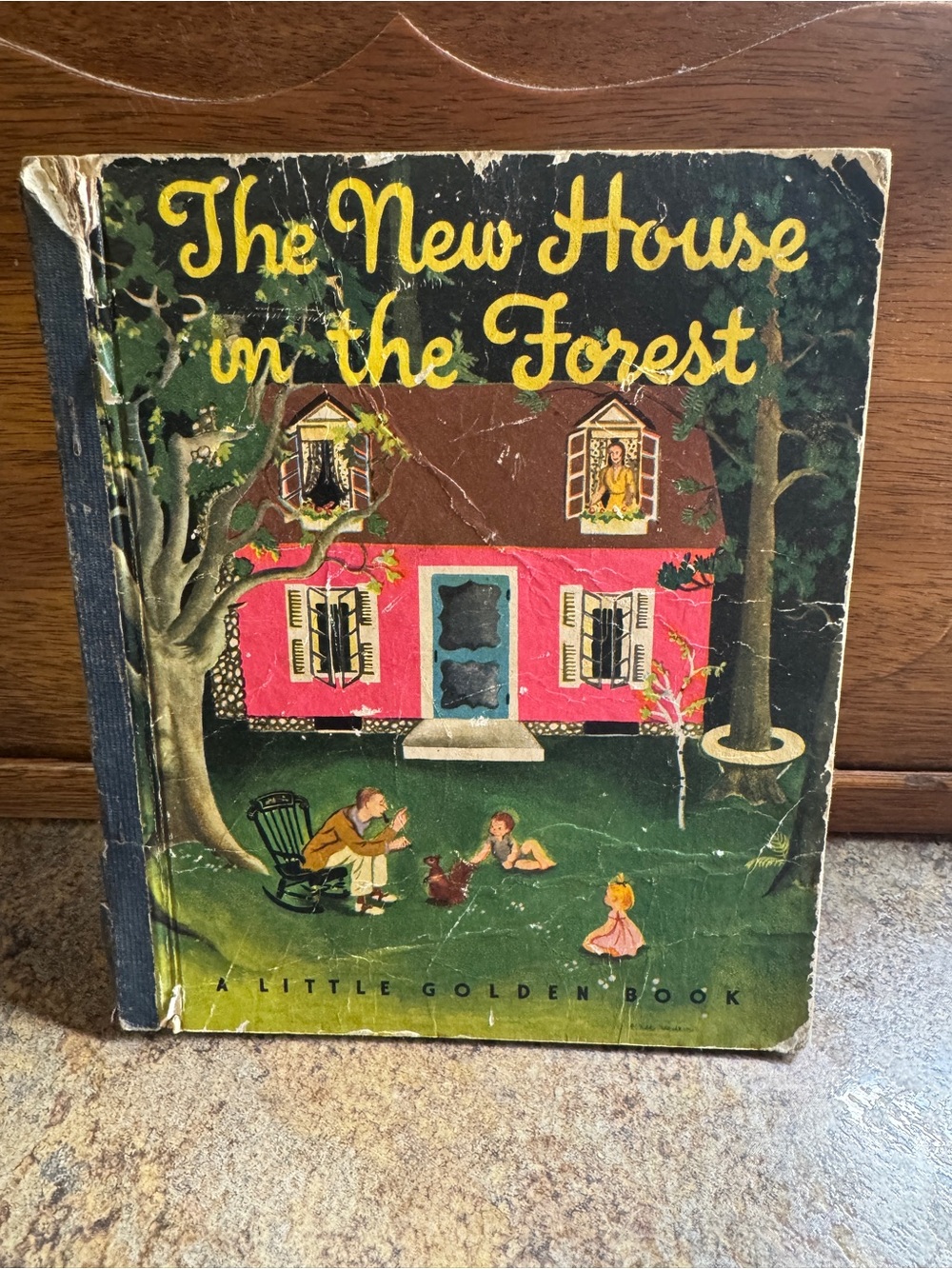 The New House in the Forest - Vintage Little Golden Book (Pink House)